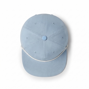 Gorra de Béisbol Ajustable Azul Claro con Visera Plana y Cordón Trenzado, Informal, Transpirable, Impermeable, 100% Algodón, Personalizable - Product Image 6