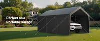 Tente de garage pliable pour voiture, tente de parc portable en PE pour l'extérieur, vente en gros