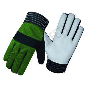 Guantes de conducción de cuero de grano de vaca de primera calidad Spandex laminado trasero conducción seguridad cuero guantes de conductor guantes de trabajo industriales - Product Image 5