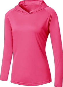 เสื้อตกปลาแขนยาวแห้งเร็ว SPF ของผู้หญิงมีฮู้ดขนาดพิเศษและระบายอากาศได้ดี - Product Image 6