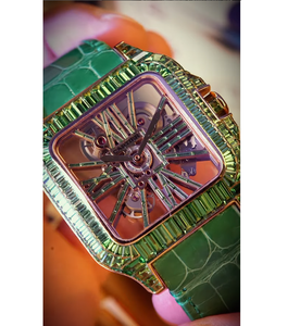 Reloj de Cuarzo con Diamantes de Moissanita para Hombre, Moderno y Lujoso, con Correa de Acero Inoxidable, Ecológico, Accesorio de Estilo de Vida de Alta Gama, India - Product Image 4