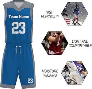 Uniforme de baloncesto de estilo único de talla grande transpirable ligero establece color sólido de alta calidad para adultos - Product Image 6