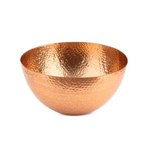 Bol de service rond fait à la main en cuivre pur de qualité supérieure technique martelée pour Dessert dates chocolats salade - Product Image 1