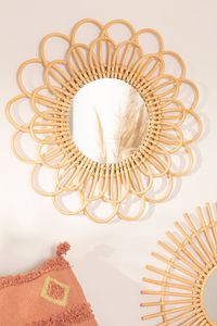 กระจกติดผนังหวายเก๋ไก๋สำหรับตกแต่งกรอบกลมเหมาะสำหรับร้านกาแฟโรงแรมอพาร์ทเมนต์และบ้านสุดหรูที่สร้างสรรค์ - Product Image 6