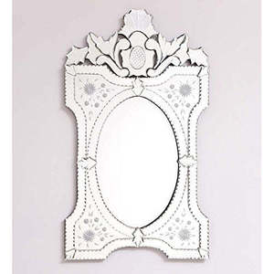 Espejo Redondo de Vidrio Hecho a Mano, Diseño Clásico de Corona Antigua para Montaje en Pared, Decoración de Pared para Hoteles, Pasillos y Baños - Product Image 2