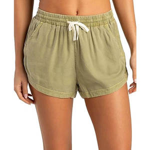 Shorts d'été tendance 2026 pour femme, taille haute, décontractés, en coton, amples, avec cordon de serrage, taille élastique, shorts de plage avec poches pour femme - Product Image 2