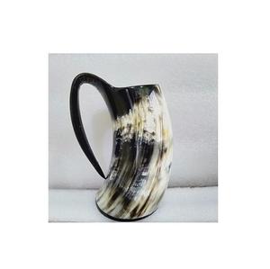 Tasse à bière en corne africaine fabriquée à la main avec décoration de l'amateur de bière finie en peau naturelle pour les célébrations sur le thème viking - Product Image 4