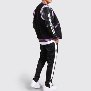 เสื้อแจ็กเก็ตเบสบอลผ้ากำมะหยี่ปกตั้งขนาดใหญ่สำหรับผู้ชายมีลายพิมพ์ดิจิตอลสไตล์ทีมตัวแทนออกแบบโลโก้ได้ตามต้องการสำหรับฤดูหนาว - Product Image 3