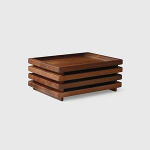 Bandeja de madera para servir Bandeja rectangular de madera natural con asas Plato de servicio de decoración elegante para el hogar para aperitivos de té y café y más - Product Image 5