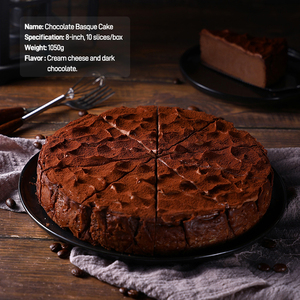 Pastel <span class=keywords><strong>de</strong></span> <span class=keywords><strong>Queso</strong></span> Vasco con Chocolate en Rebanadas, 850g, Pastel Redondo <span class=keywords><strong>de</strong></span> 8 Pulgadas, 10 Rebanadas para Mostrador <span class=keywords><strong>de</strong></span> Postres <span class=keywords><strong>de</strong></span> Cafetería - Product Image 2