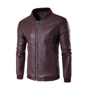 Veste de mousse pour hommes à prix de gros personnalisée Veste coupe-vent pour hommes avec col montant et veste en cuir à fermeture éclair avec logo - Product Image 4