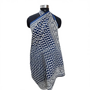 Main Bloc Imprimé Femmes Vert Coton Sarong Traditionnel Régional Beachwear Écharpe Paréo Wrap Jupe Cover-Up - Product Image 1