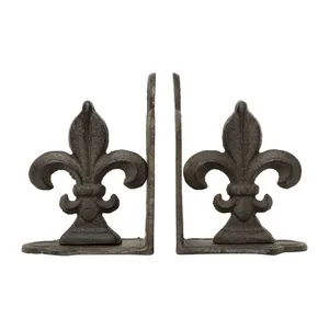 New Look Antique Design Iron Metal Bookends / Ends / Stand Book <b>Holder</b> for Home School Office <b>Stationery</b>/ Library Usage - Product Image 1