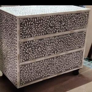 Incrustation d'os de haute qualité Elmira classique commode à tiroirs motif floral meubles de maison incrustation d'os armoire à tiroirs - Product Image 4