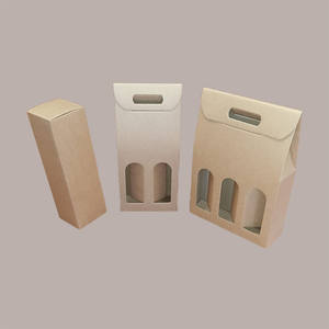 10 Uds. Caja de cartón marrón Lisa para 1 botella Magnum de 1,5 Lt bebidas energéticas laminación brillante y grabado en relieve 120x120 H395 mm - Product Image 6