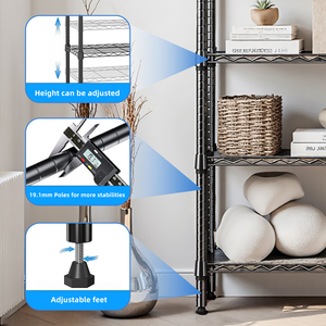 MZG Compact Size 1000 lbs 4 Tier <b>Shelf</b> Metal Storage <b>Shelves</b> Steel <b>Wire</b> Shelving Rack for Living Room - Product Image 6