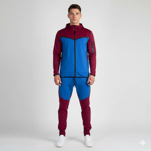 Gimnasio Atlético personalizado impreso 100% algodón chándales desgastado cremallera ácido lavado conjuntos con capucha elástico acanalado Jogger secado rápido - Product Image 6