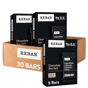 RXBAR Protein <b>Bars</b>, 12g Protein, Gluten Free <b>Snacks</b>, Chocolate Sea Salt (6 Boxes, 30 <b>Bars</b>) - Product Image 1