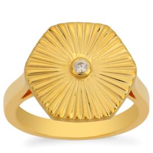 Bague en zircon blanc taille marquise plaquée or 14 carats en argent sterling 0,05 ct - Product Image 1