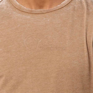 Camiseta de Hombre de Estilo Casual Personalizado, Lisa, de Manga Corta, con Logotipo Frontal, Transpirable, Ecológica, de Secado Rápido, 100% Algodón, Talla Grande, Lavado Ácido - Product Image 5