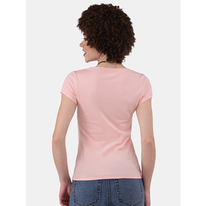OEM Logo personnalisé Design 100% coton T-Shirt pour les femmes respirant rose décontracté surdimensionné col rond manches courtes T-Shirt grande taille - Product Image 3