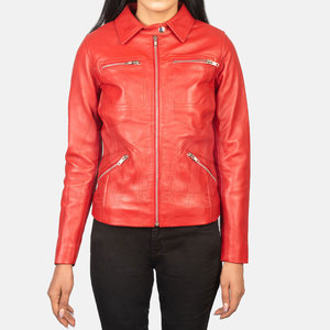 Chaqueta de Invierno de Cuero Genuino para Mujer al Mejor Precio, Resistente al Viento, Ecológica, Cómoda, Transpirable, con Acabado Liso Teñido - Product Image 4