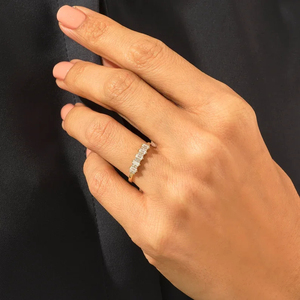 Anillos de Plata de Ley 925 de Alta Calidad con Diamantes Cultivados en Laboratorio, Corte Baguette y Redondo, Elegantes para Regalo de Compromiso o Fiesta Nupcial para Mujer - Product Image 5