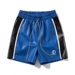 Embroidered Lettered Drawstring Beach Pants <b>Men's</b> Colour-matching <b>Leather</b> Lace-up Five-cent <b>Shorts</b> - Product Image 4