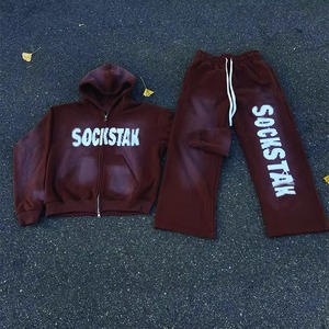 Conjunto de Sudadera y Pantalones Deportivos Personalizados OEM, Conjunto Deportivo Informal Unisex de 2 Piezas, Pantalones Deportivos con Cierre y Lavado Ácido - Product Image 6