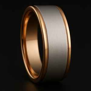 Bellamente diseñado 6mm 14K oro sólido dos tonos boda banda blanco oro rosa rodio plateado para Mujeres Hombres moda para fiestas - Product Image 5