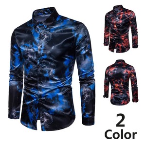 New Arrival Long <b>Sleeve</b> <b>Button</b> <b>up</b> Vacation Casual Loose Beach Shirts Hawaiian Shirt for Men - Product Image 4