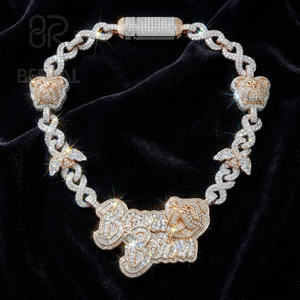 Pendentif personnalisé en moissanite serti de diamants, style hip-hop, coupe baguette, diamant VVS, lettre 3D, chaîne, bijoux pour homme - Product Image 1