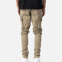 Pantalon cargo décontracté gris pour hommes et femmes, 6 poches, confortable, en toile infroissable, coton teint uni, design personnalisé