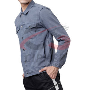 แจ็กเก็ตผ้ายีนส์ผ้าฝ้ายทอลายทแยงแจ็กเก็ตซักได้ซิปด้านหน้าออกแบบได้ตามต้องการล่าสุด - Product Image 2