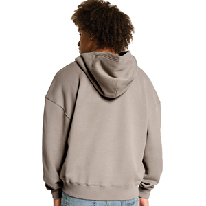 Sweat à capuche zippé surdimensionné pour hommes hiver 100% coton polaire personnalisé 280gsm grande taille design solide à capuche col avant Logo Position - Product Image 3