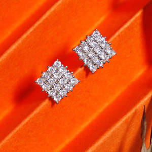 NOVAMART Fine Geometric Trendy Zircon <b>Stud</b> <b>Earrings</b> for Party | Brass & Pearl Hoop Religious Style Wholesale Export - Product Image 1