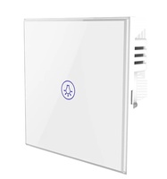 Interruptor de Pared Inteligente Inalámbrico WiFi TUYA de Alta Calidad, de Vidrio Templado, 1 Luz, Encendido/Apagado, NFC, Control por Voz con Google Assistant y Alexa, 12A