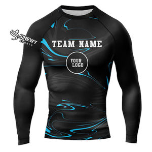 Conception personnalisable par transfert thermique, anti-bactérien, rapide, de haute qualité, confortable, rashguard pour homme, sport, anti-UV, protection solaire - Product Image 1