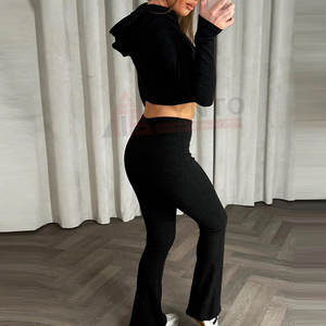 Survêtement pour femmes de haute qualité, vêtements de mode, survêtement pour femmes, best-seller, crop top pour femmes, survêtement évasé - Product Image 5