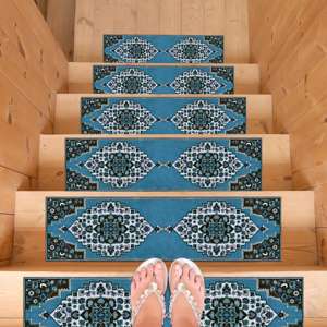 Geometric Printed Rug, Vintage, Gift, Custom, Indoor, Rustic, Classic, Modern, Personalized, Handmade,Step Rug - Product Image 3