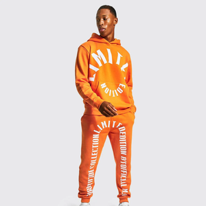 Conjunto Deportivo de Dos Piezas para Hombre, Sudadera con Capucha y Cremallera de Felpa Técnica, para Entrenamiento de Otoño, Trotar, Actividades al Aire Libre, Antiestático, con Apliques - Product Image 1