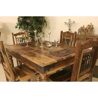 Ensemble de table à manger contemporaine en bois massif pour 6 personnes avec chaises |   Meubles de salle à manger durables et écologiques pour la maison