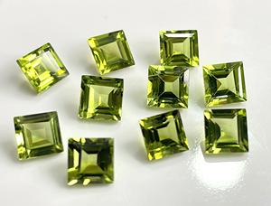 เพอริโดทธรรมชาติทรงเหลี่ยมตัด3มม. แบบเหลี่ยมเพชรพลอย-หลวมคุณภาพระดับ AAA - Product Image 3