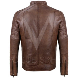 Nouvelle veste en cuir de moto de course d'armure d'équitation de moto élégante Pakistan a fait la veste en cuir de moto de haute qualité - Product Image 3