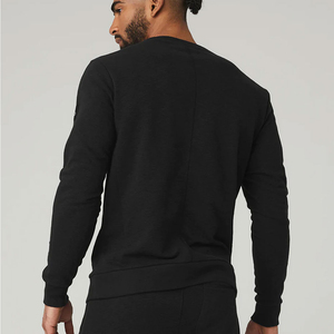 Sudadera de cuello redondo de algodón 100% al por mayor para hombre Jersey térmico OEM de secado rápido con estampado en relieve diseño liso en blanco - Product Image 2