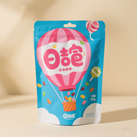 Sacs à collation écologiques personnalisés, sachets alimentaires refermables de qualité alimentaire, avec fermeture éclair thermoscellable, recyclables, pour l'emballage alimentaire