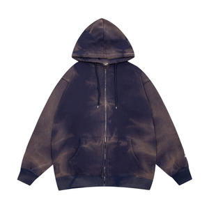 Oem logo de broderie imprimé personnalisé design marque de mode de rue transfrontalière version haute sweats à capuche unisexe portant des chandails à fermeture éclair - Product Image 2