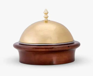 Ensemble de 1 plat de service en métal noir/argent en forme de dôme pour hôtel, design unique - Product Image 5