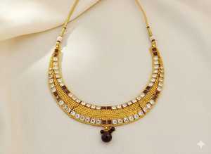 Conjuntos de joyería de moda para mujer de diseño clásico de lujo conjuntos de collar antiguo conjunto de joyería de oro de 71gm a precio asequible - Product Image 5