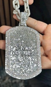 Vidhi Jewelry Diseño de letra personalizado Plata de Ley 925 VVS Moissanite Diamond LGD Colgante Rodio Estilo Hip Hop Colgantes finos - Product Image 2